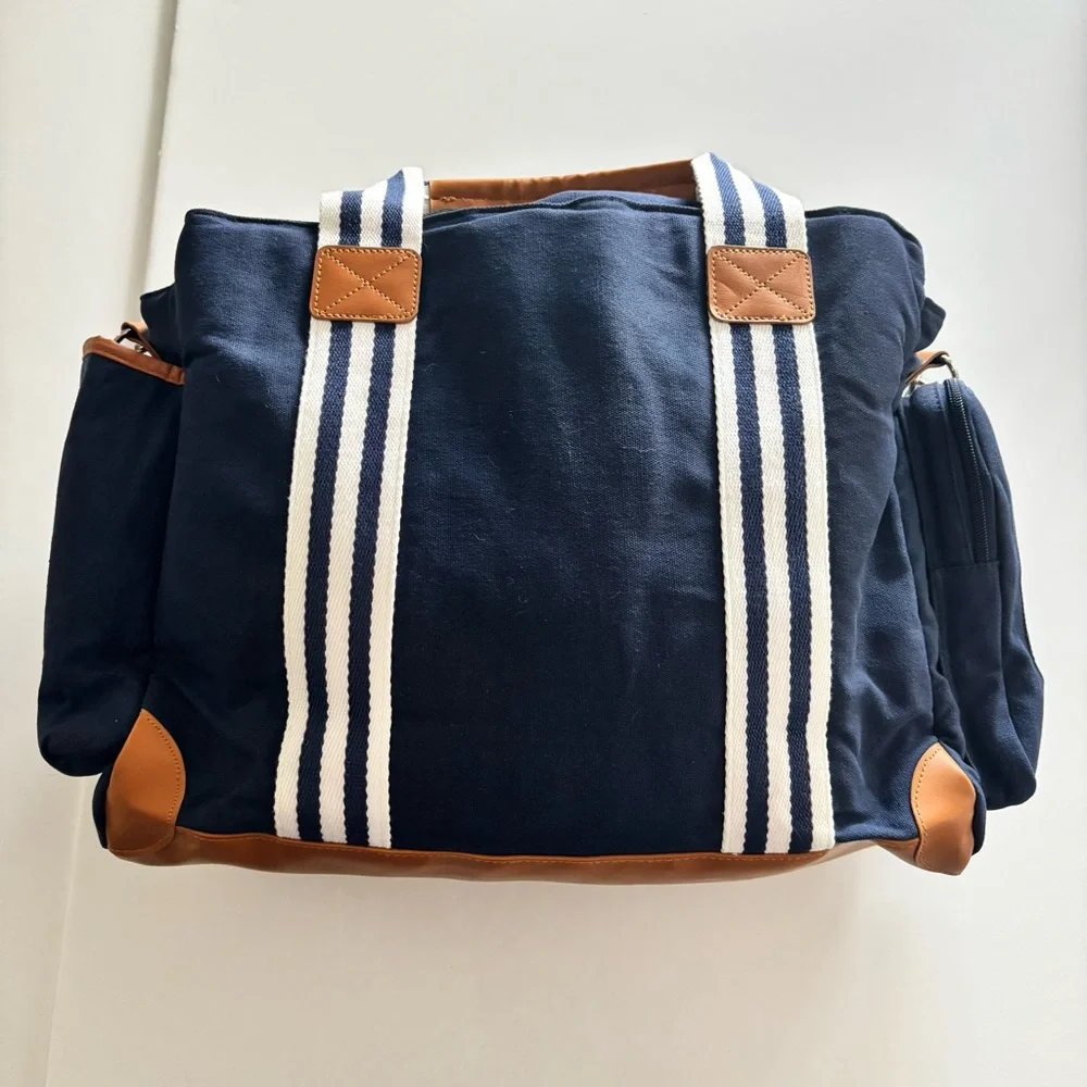 Baby K’tan Navy Canvas Diaper Bag Tote Insulated Bottle Pocket Paci Pouch